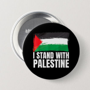I Stand with Palestine Gaza Genocide Flag Button