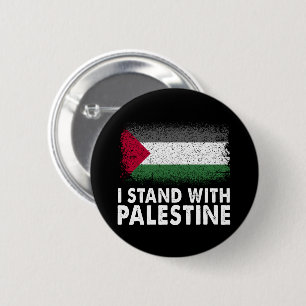 I Stand with Palestine Palestinian Flag Button