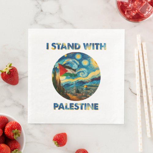 I Stand with Palestine Paper Dinner Napkins