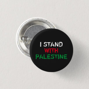 I stand with Palestine white red green black text Button