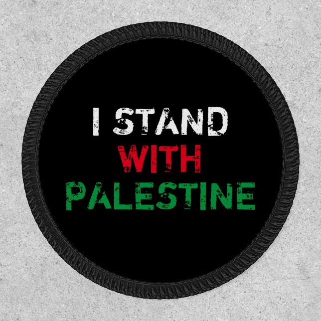 I stand with Palestine white red green black text Patch (Front)