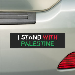 I stand with Palestine white red green typography Car Magnet