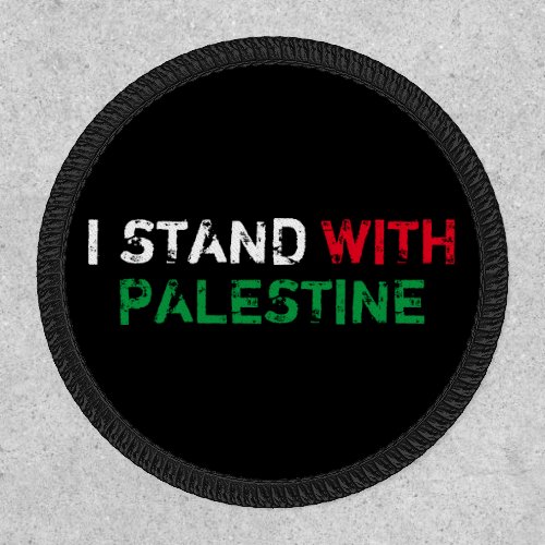 I stand with Palestine white red green typography Patch