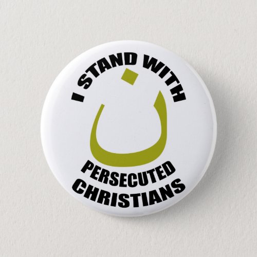 I Stand With Persecuted Christians Arabic Nun Button