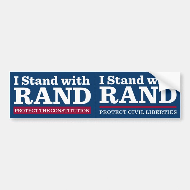 I Stand With Rand Bumper Sticker (Front)