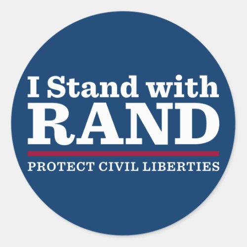 I Stand With Rand Classic Round Sticker