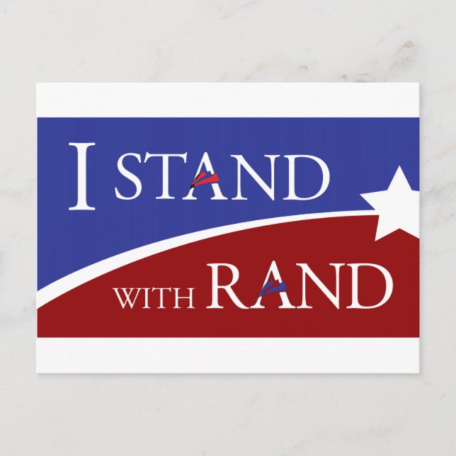 I Stand With Rand Postcard (Front)