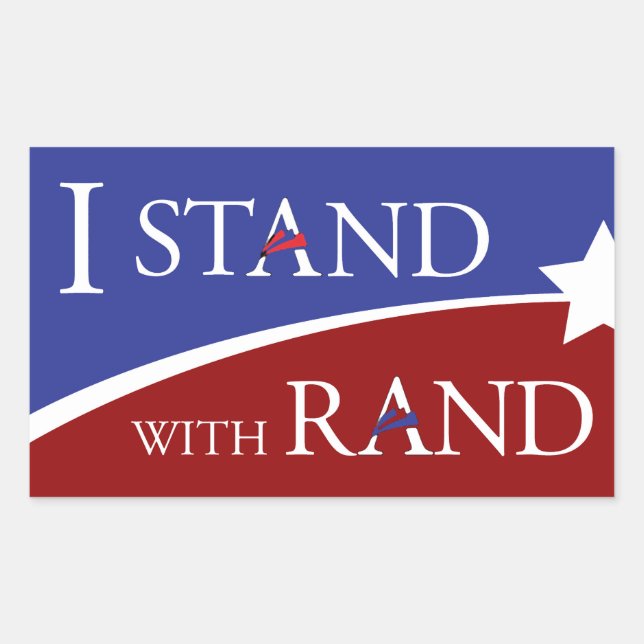 I Stand With Rand Rectangular Sticker (Front)