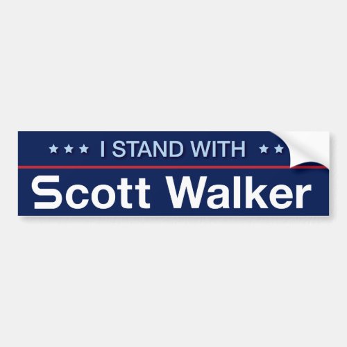 I Stand With Scott Walker Bumper Sticker