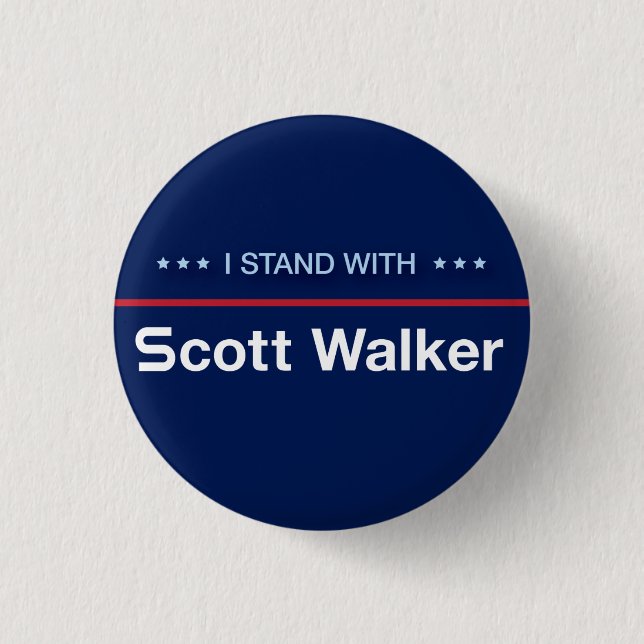 I Stand With Scott Walker Button (Front)