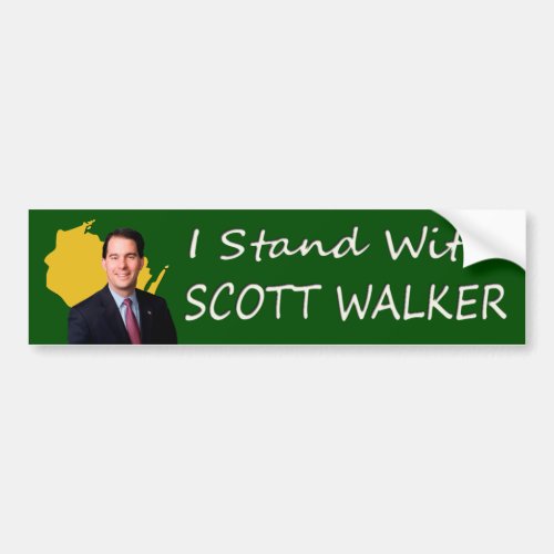 I Stand With Scott Walker of Wisconsin Bumper Sticker