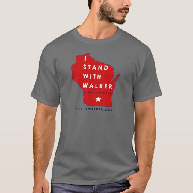 I Stand With Scott Walker T-Shirt (Front)