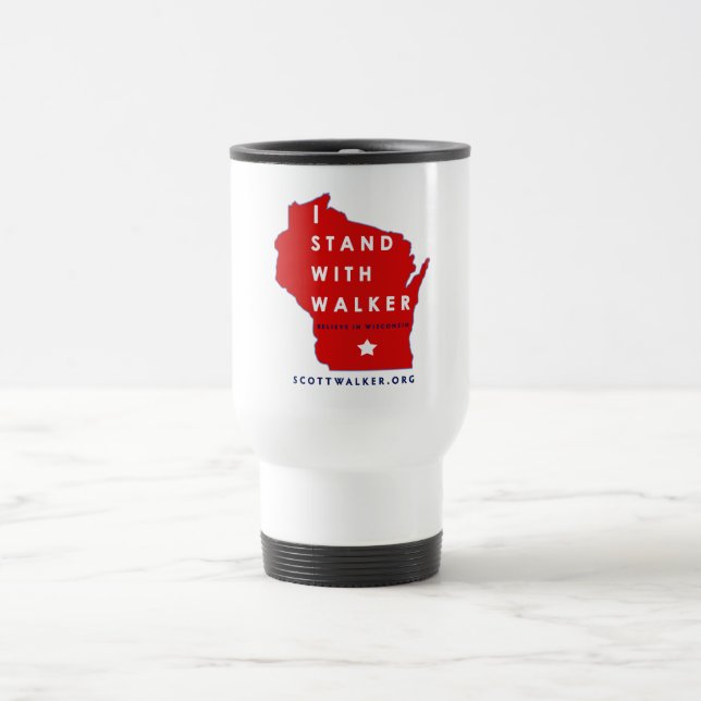 I Stand With Scott Walker Travel Mug (Center)