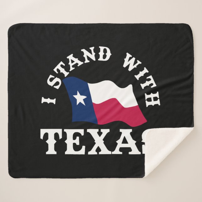 I Stand With Texas Sherpa Blanket (Front (Horizontal))
