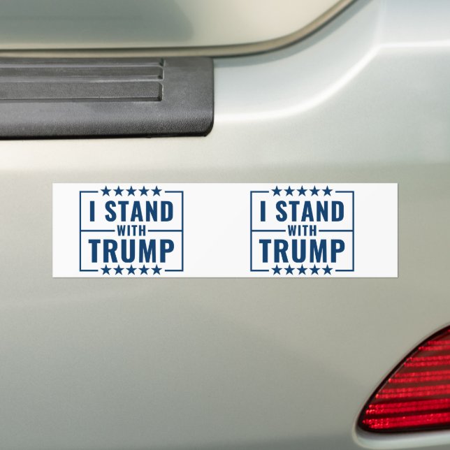I Stand With Trump 2024 Bumper Sticker (On Car)