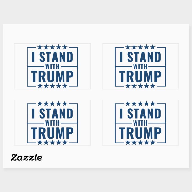 I Stand With Trump 2024 Sign Rectangular Sticker (Sheet)