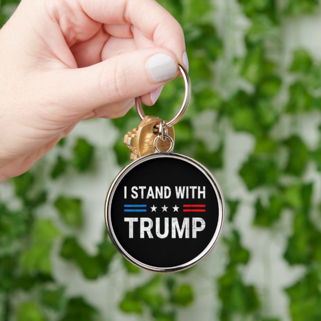  I Stand With Trump American Flag Keychain (Hand)
