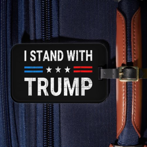  I Stand With Trump American Flag Luggage Tag