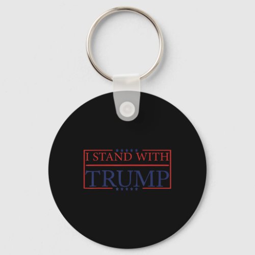 I Stand With Trump American Flag Men Woman Vintage Keychain