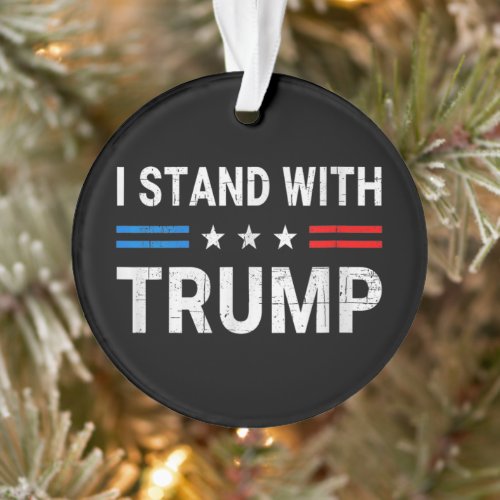  I Stand With Trump American Flag Ornament