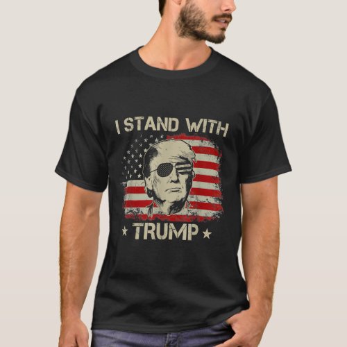 I Stand With Trump American Flag T_Shirt