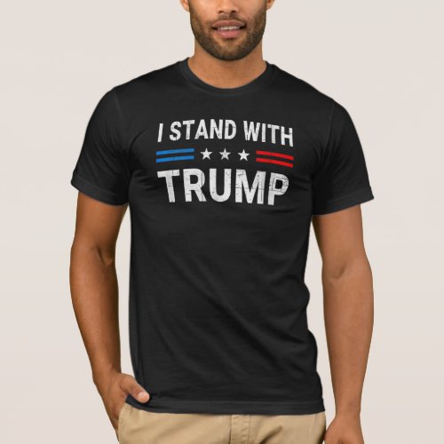  I Stand With Trump American Flag T_Shirt