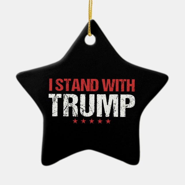 I stand with Trump Ceramic Ornament (Front)