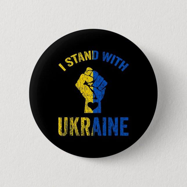 I Stand With Ukraine7  Button (Front)