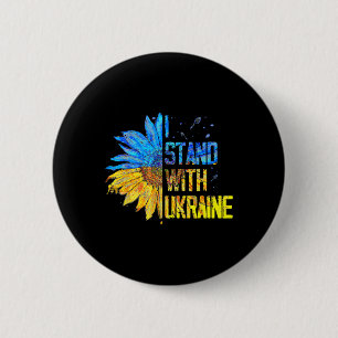 I Stand With Ukraine 2025 Shirts Ukrainian Flag Fr Button