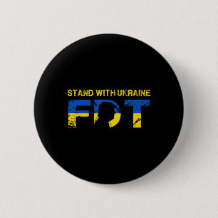 I Stand With Ukraine 2025 Shirts Ukrainian Flag Fr Button