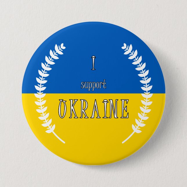 I stand with Ukraine !!!  7.5 Cm Round Badge Button (Front)