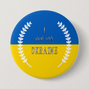 I stand with Ukraine !!!  7.5 Cm Round Badge Button