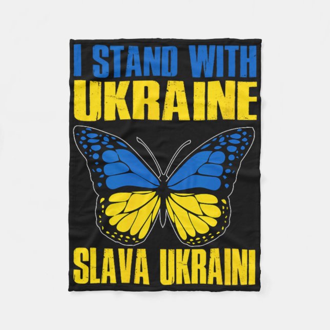 I Stand With Ukraine 7  Fleece Blanket (Front)