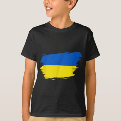 I Stand With Ukraine American Ukrainian Flag T_Shirt
