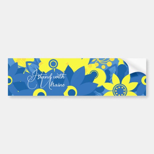 I stand with Ukraine and flowers Bumper Sticker