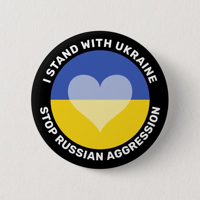 I stand with Ukraine anti war Button (Front)