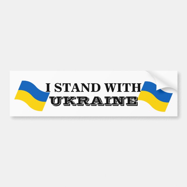 I STAND WITH UKRAINE  BUMPER STICKER (Front)