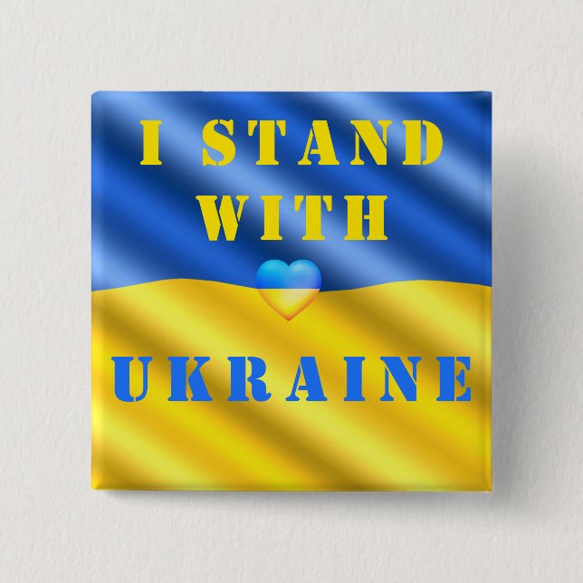 I Stand With Ukraine Button Support Freedom (Front)