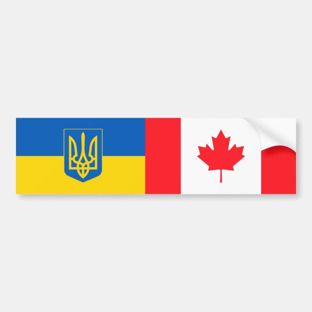 I stand with Ukraine. Canada & Ukraine flags Bumper Sticker (Front)