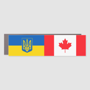 I stand with Ukraine. Canada & Ukraine flags Car Magnet