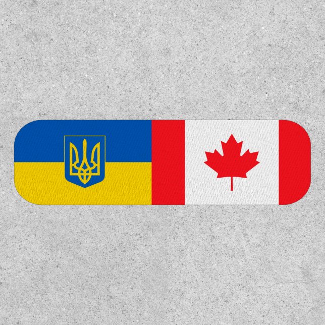 I stand with Ukraine. Canada & Ukraine flags Patch (Front)