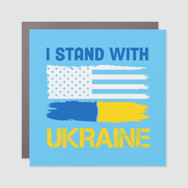 I Stand With Ukraine Car Magnet (Front)