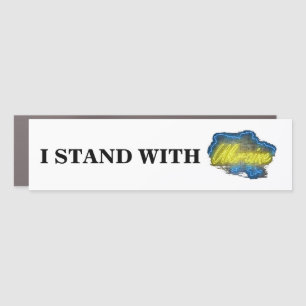 I STAND WITH UKRAINE CAR MAGNET