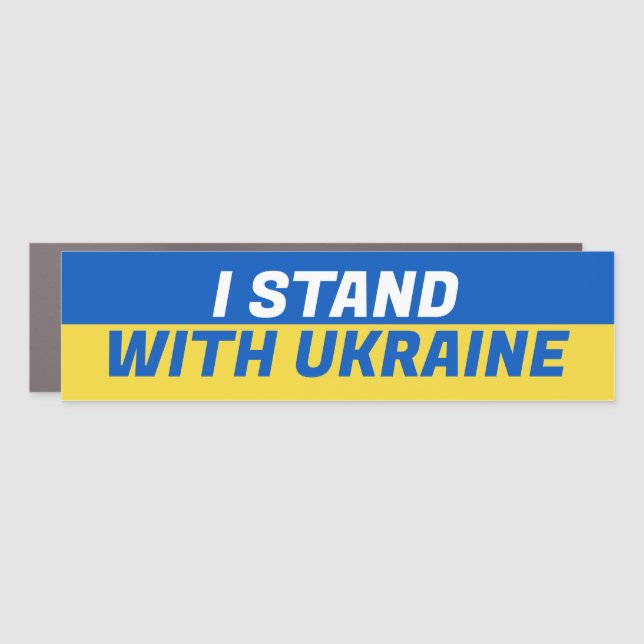 I Stand With Ukraine Car Magnet (Front)