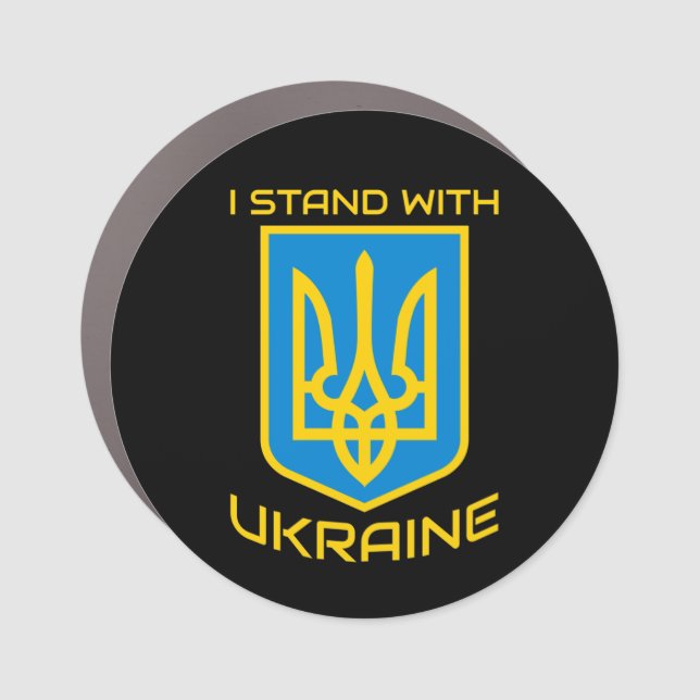 I Stand With Ukraine Car Magnet (Front)