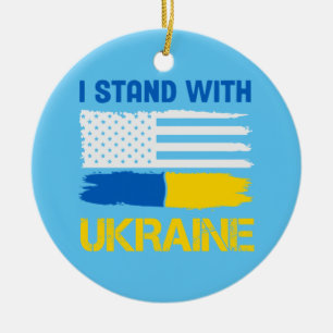 I Stand With Ukraine Ceramic Ornament