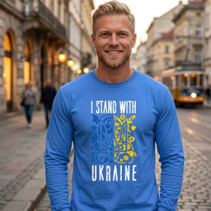 I stand with Ukraine. Coat of Arms of Ukraine.  Tri-Blend Shirt