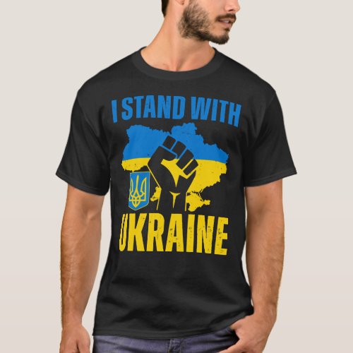 I Stand With Ukraine Coat of Arms of Ukraine Ukrai T_Shirt