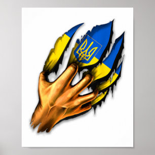 I Stand With Ukraine Coat Of Arms Ukraine Support Poster