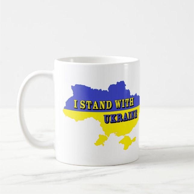 I STAND WITH UKRAINE COFFEE MUG (Left)